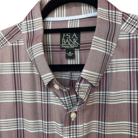 Jos A. Bank Men's Purple Plaid Button Down Career Shirt Size XL - Picture 4 of 6
